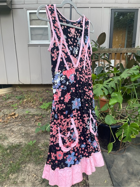 Angie Dresses & Skirts - Angie Black Floral Dress with Pink and Blue Blossoms